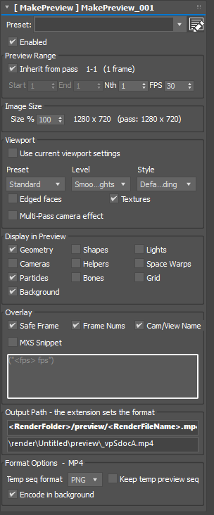 MakePreview pmodifier panel